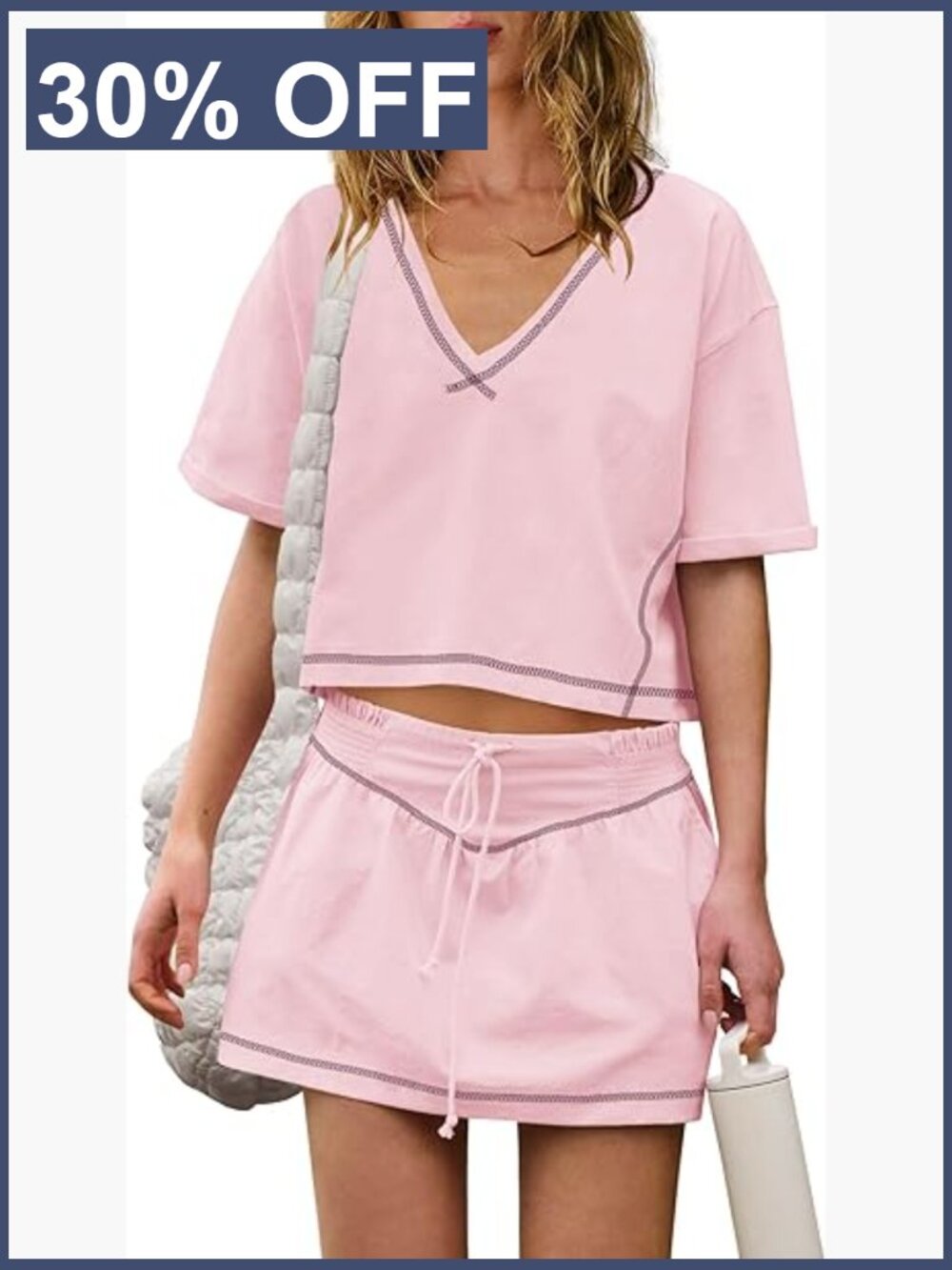 2 Piece Workout Set Crop Top and Skort with Shorts Activewear